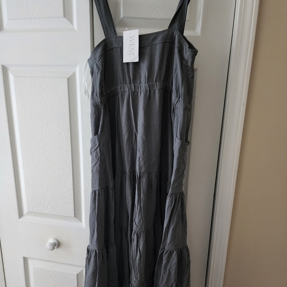 COPY - NWT Malibu Bum | Grey Button Up Maxi Dress - Picture 5 of 6